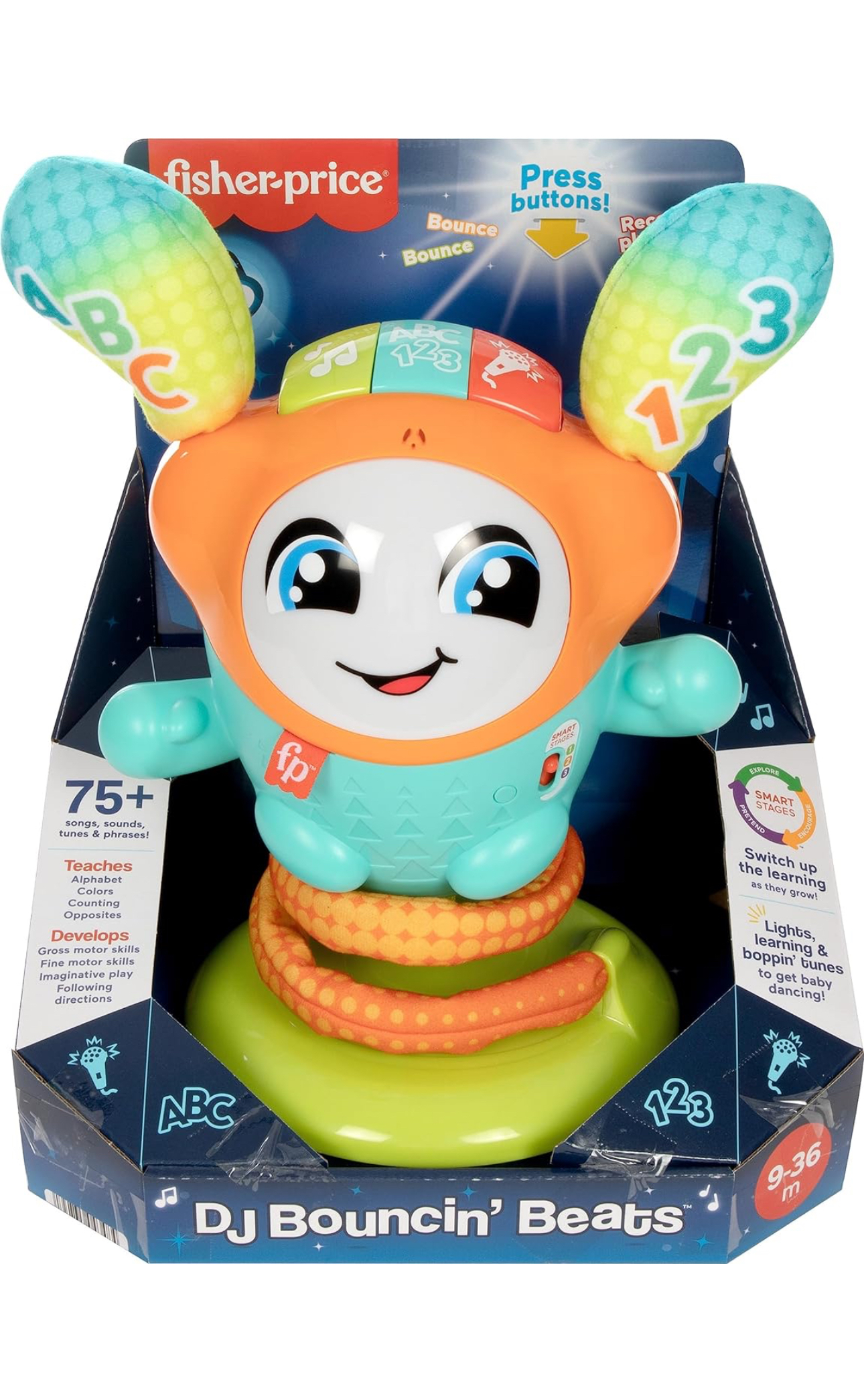 Fisher Price Baby Toddler Learning Toy DJ Bouncin’ Beats with Music Lights - Image 5