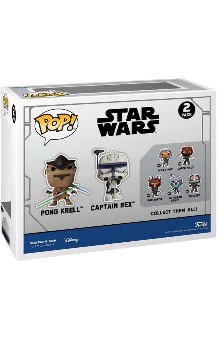 Funko Pop! Star Wars Clone Wars Pong Krell vs Captain Rex (2 pack) - Image 2