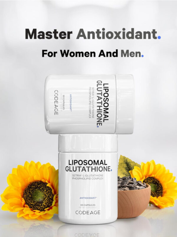 Codeage Liposomal Glutathione Supplement - Pure Reduced Setria L-Glutathione, Liposomal Delivery, Phospholipid Complex - Image 2