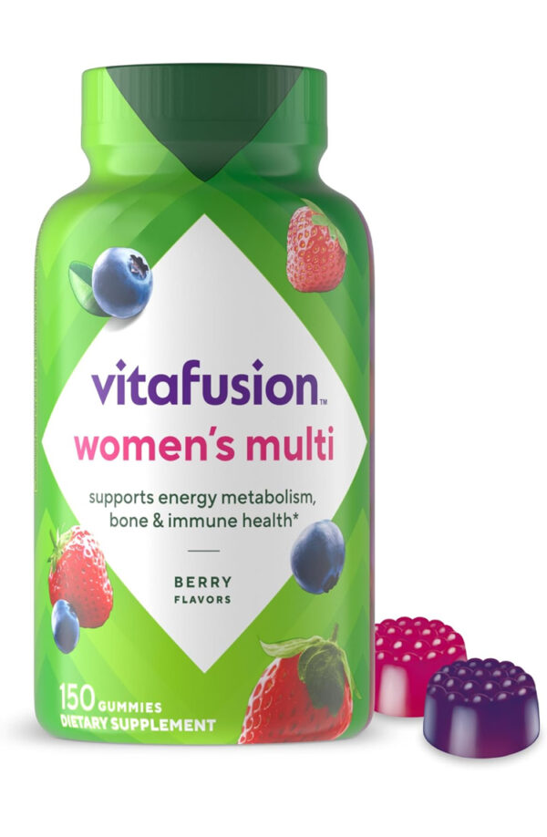 Vitafusion Womens Multivitamin Gummies, Berry Flavored Daily Vitamins for Women With Vitamins A,C,D,E,B-6 and B-12