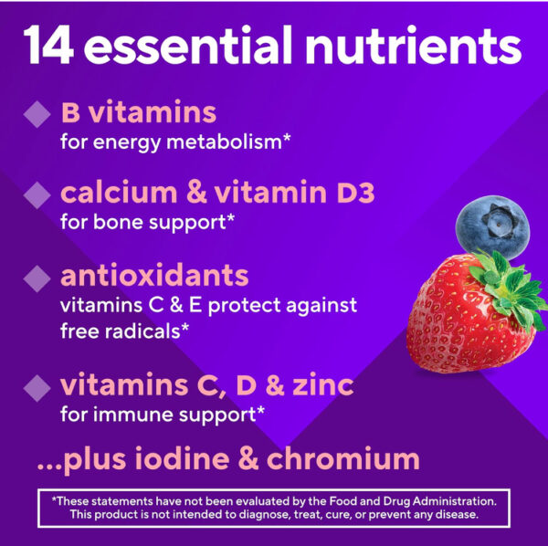 Vitafusion Womens Multivitamin Gummies, Berry Flavored Daily Vitamins for Women With Vitamins A,C,D,E,B-6 and B-12 - Image 4