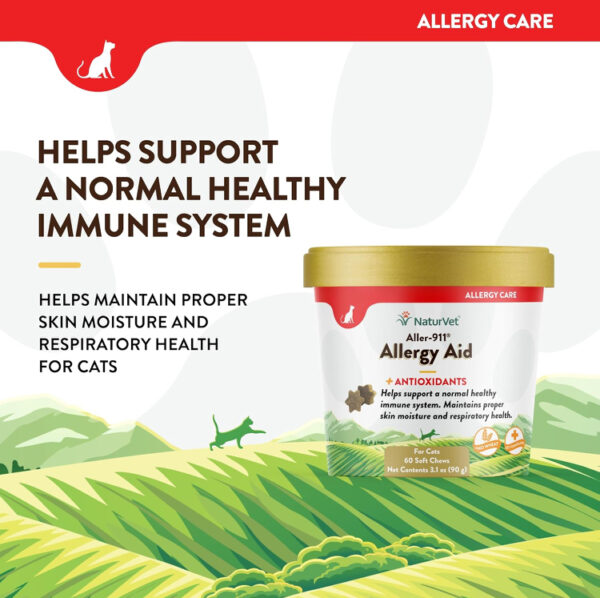 NaturVet – Aller-911 Allergy Aid Plus Antioxidants For Cats – 60 Soft Chews | Supports Immune System, Skin Moisture & Respiratory Health | Enhanced With Omegas, DHA & EPA | 30 Day Supply - Image 3