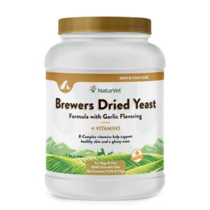 NaturVet Brewer’s Dried Yeast Pet Supplement with Garlic Flavoring – Includes B-1, B-2 Vitamins, Niacin, Vitamin C – Helps Support Glossy Coat, Healthy Skin for Dogs, Cats – 5,000 Ct.