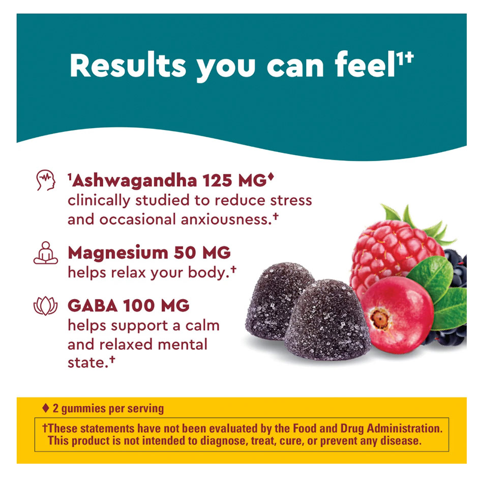 Nature Made Wellblends Calm Mind & Body Stress Relief Ashwagandha 38 Gummies - Image 4