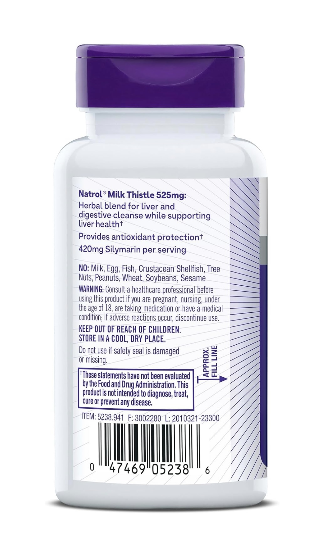 Natrol Milk Thistle 525mg 60 capsules - Image 5