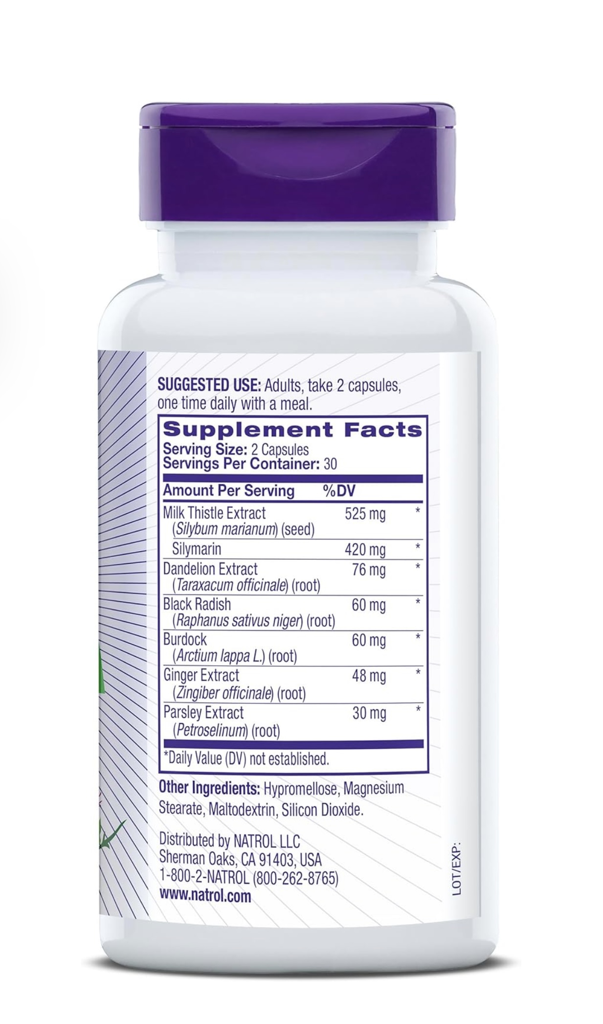 Natrol Milk Thistle 525mg 60 capsules - Image 6