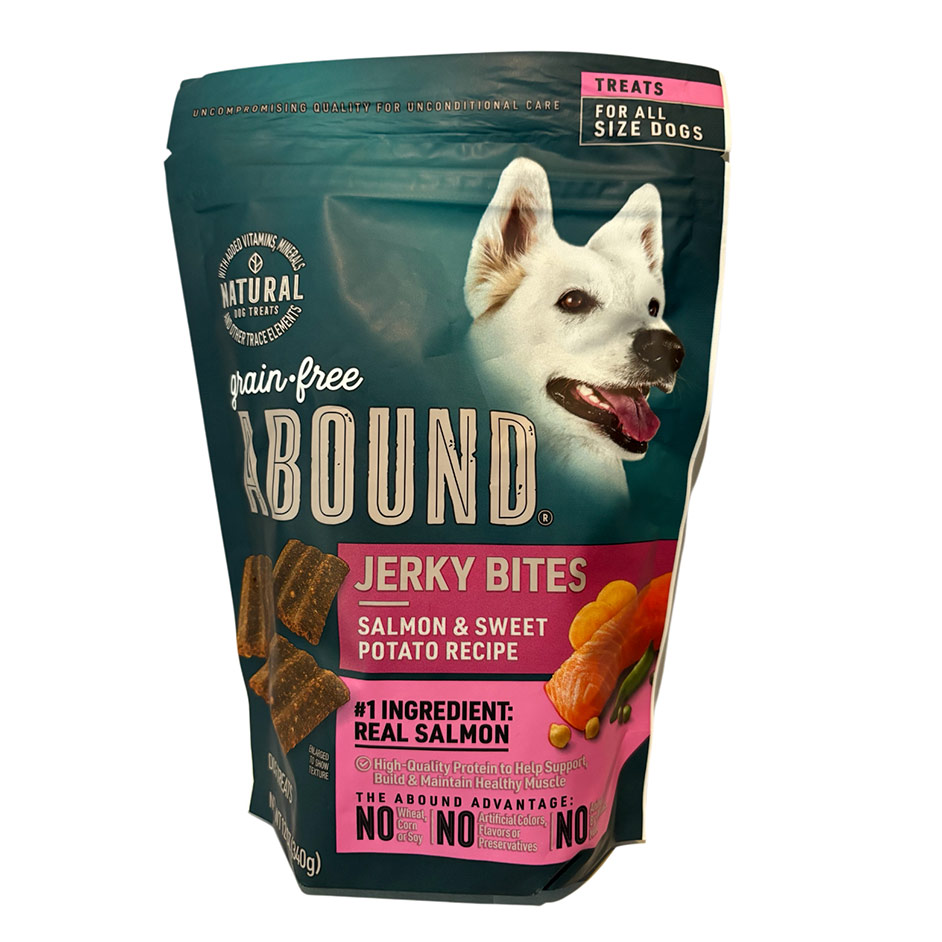 Abound Grain Free Natural Salmon & Sweet Potato, Jerky Bites Dog Treats - 12 Oz