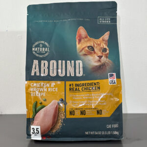 Abound Grain Free Natural Adult Cat & Kitten Dry Food, Chicken & Brown Rice, 3.5 lbs