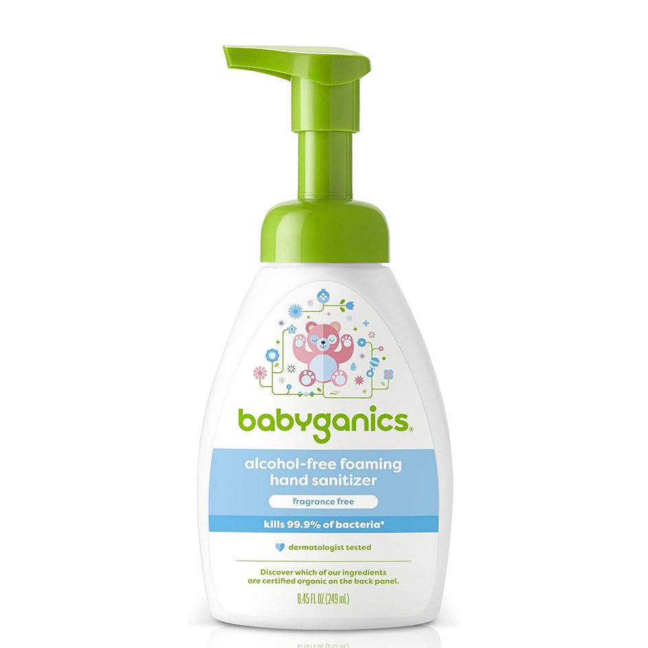 Babyganics Alcohol-Free Foaming Hand Sanitizer, Pump Bottle, Fragrance Free, 8.45 oz, Packaging May Vary