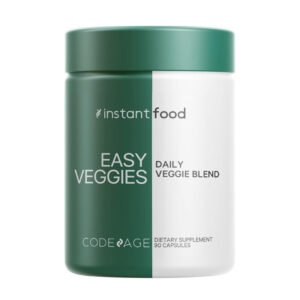 Codeage Instantfood Easy Veggies, Over 15 Vegetable Powders Equivalent All-in-One, Daily Vegan Blend, Whole Food Greens Vitamins Supplement Capsules, Phytonutrients Multivitamin, Non-GMO, 90 Capsules