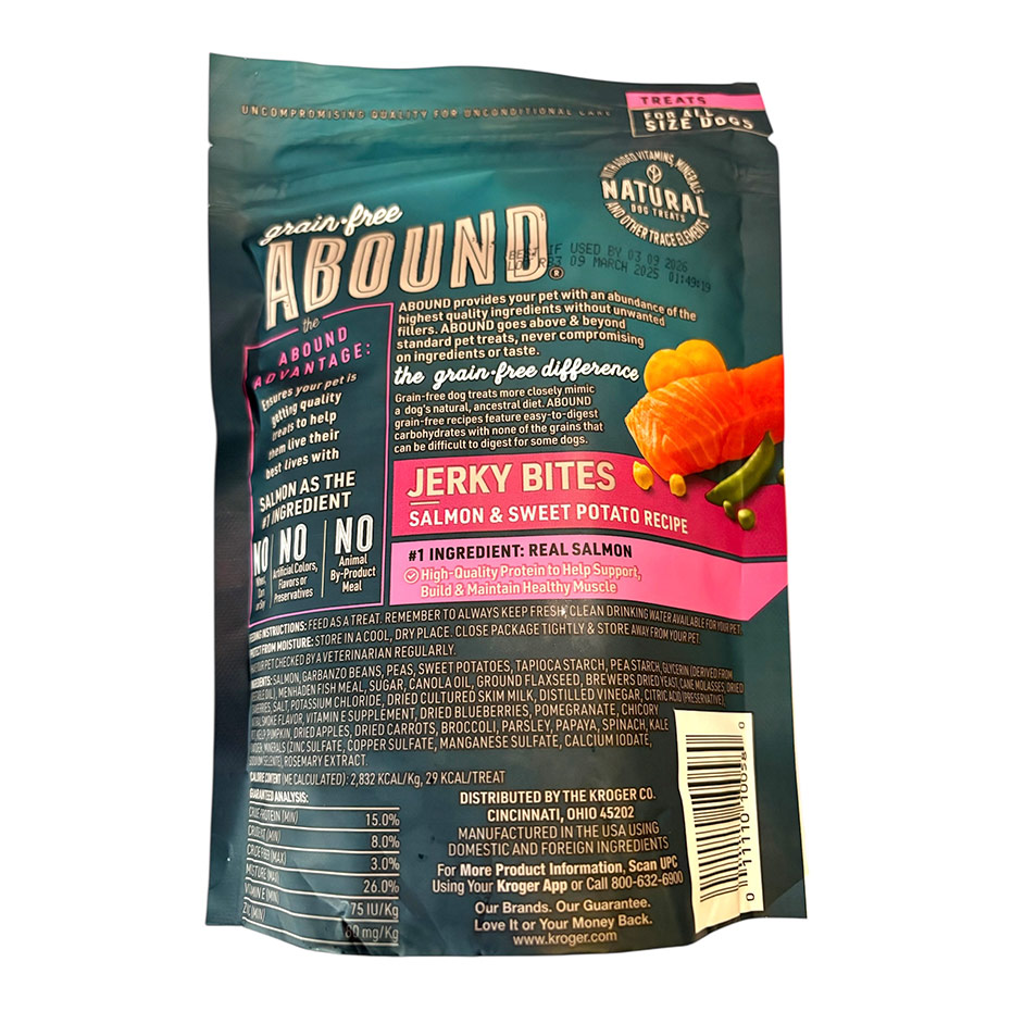 Abound Grain Free Natural Salmon & Sweet Potato, Jerky Bites Dog Treats - 12 Oz - Image 3